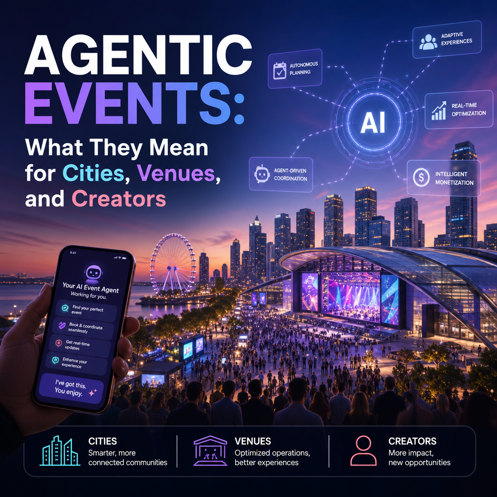 Illustration of Agentic Events: What They Mean for Cities, Venues, and Creators