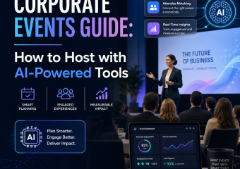 hosting corporate events illustration for Corporate Events Guide: How to Host with AI-Powered Tools