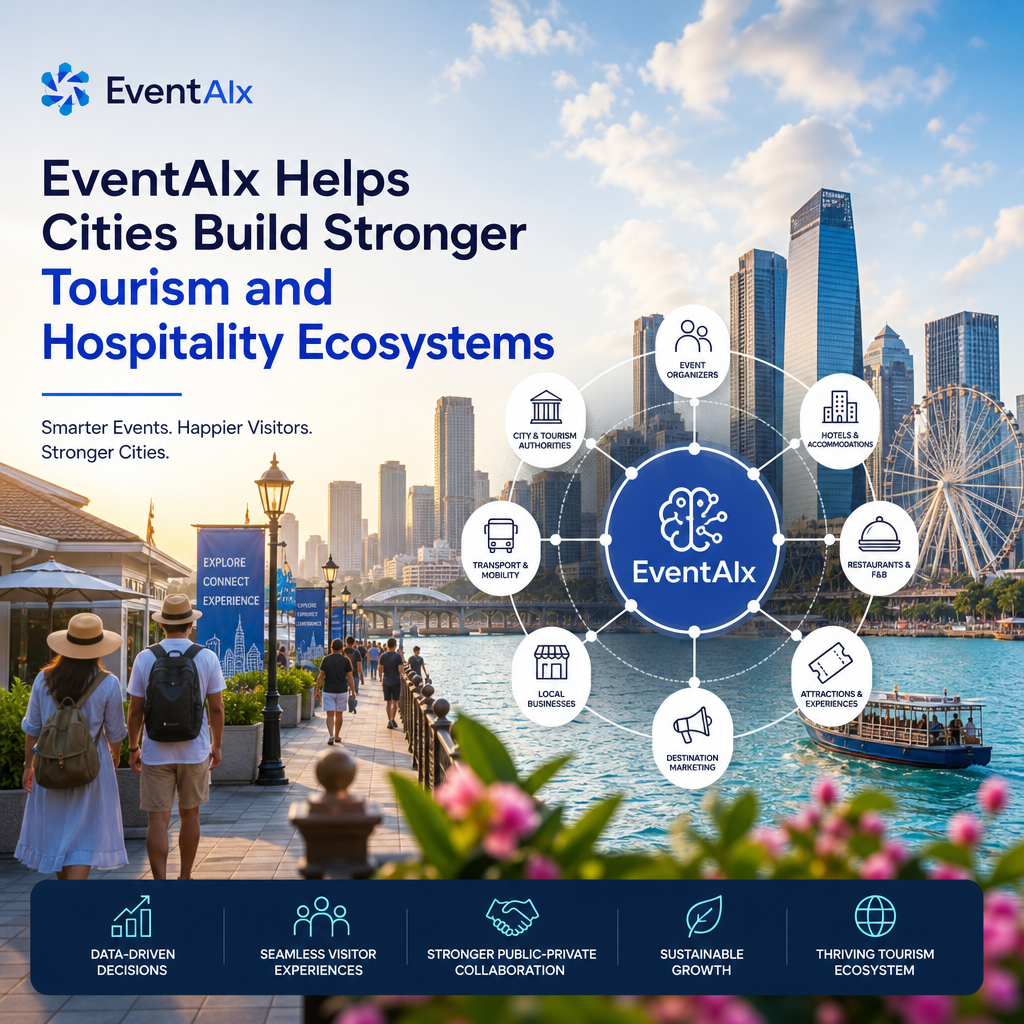 tourism ecosystem illustration for EventAIx Helps Cities Build Stronger Tourism and Hospitality Ecosystems