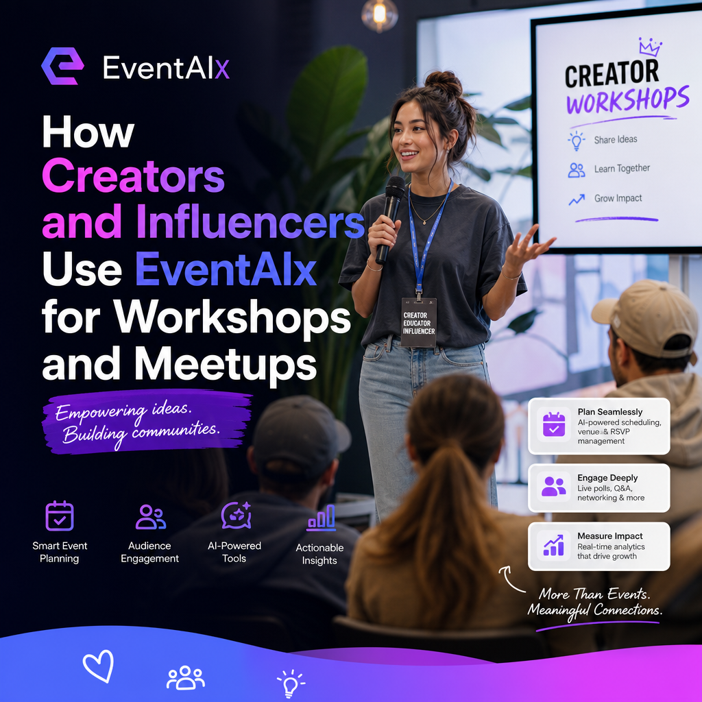 creator workshops illustration for How Creators and Influencers Use EventAIx for Workshops and Meetups